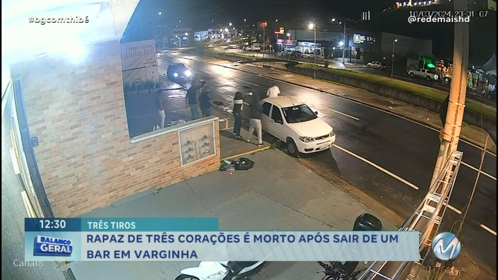 TRÊS TIROS: RAPAZ É MORTO APÓS SAIR DE UM BAR EM VARGINHA