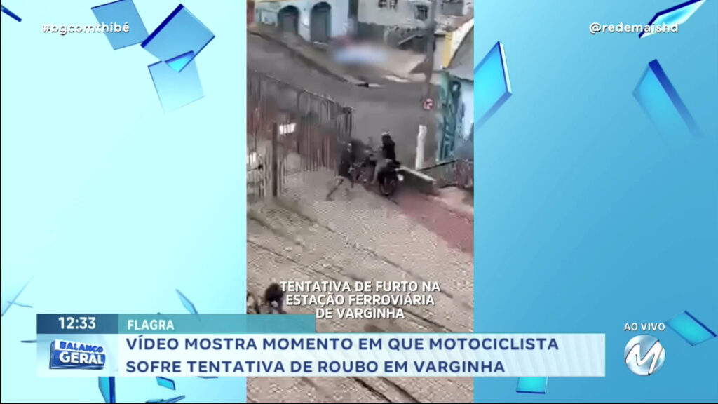 VÍDEO MOSTRA MOMENTO EM QUE MOTOCICLISTA  SOFRE TENTATIVA DE ROUBO EM VARGINHA