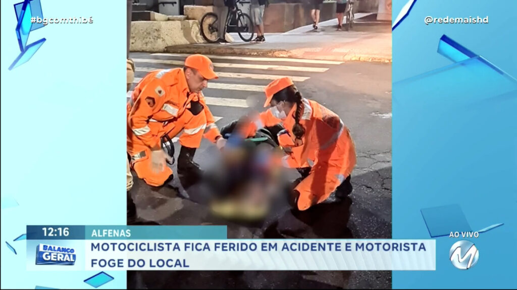 MOTOCICLISTA FICA FERIDO EM ACIDENTE E MOTORISTA FOGE DO LOCAL