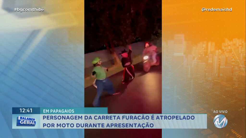 PERSONAGEM DA CARRETA FURACÃO É ATROPELADO POR MOTO