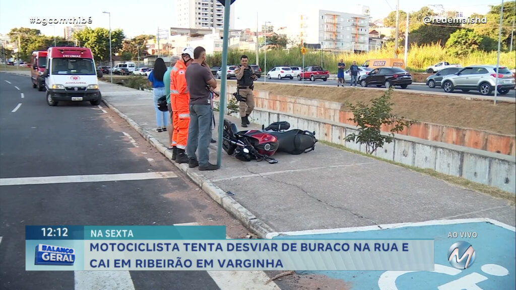 MOTOCICLISTA CAI EM RIBEIRÃO EM VARGINHA