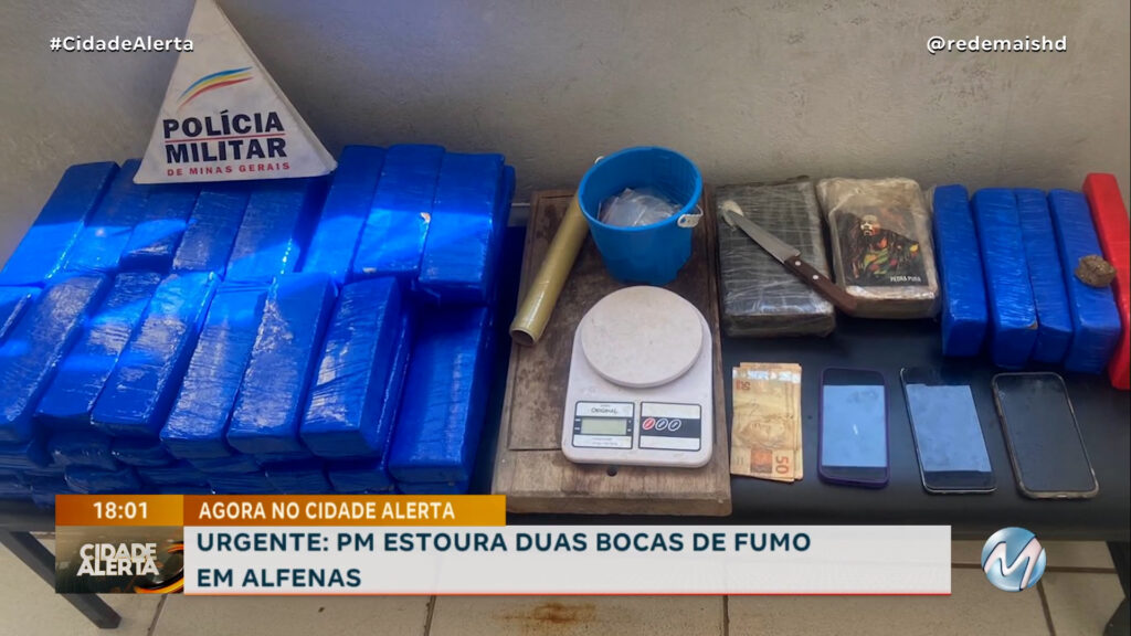 URGENTE: PM ESTOURA DUAS BOCAS DE FUMO EM ALFENAS