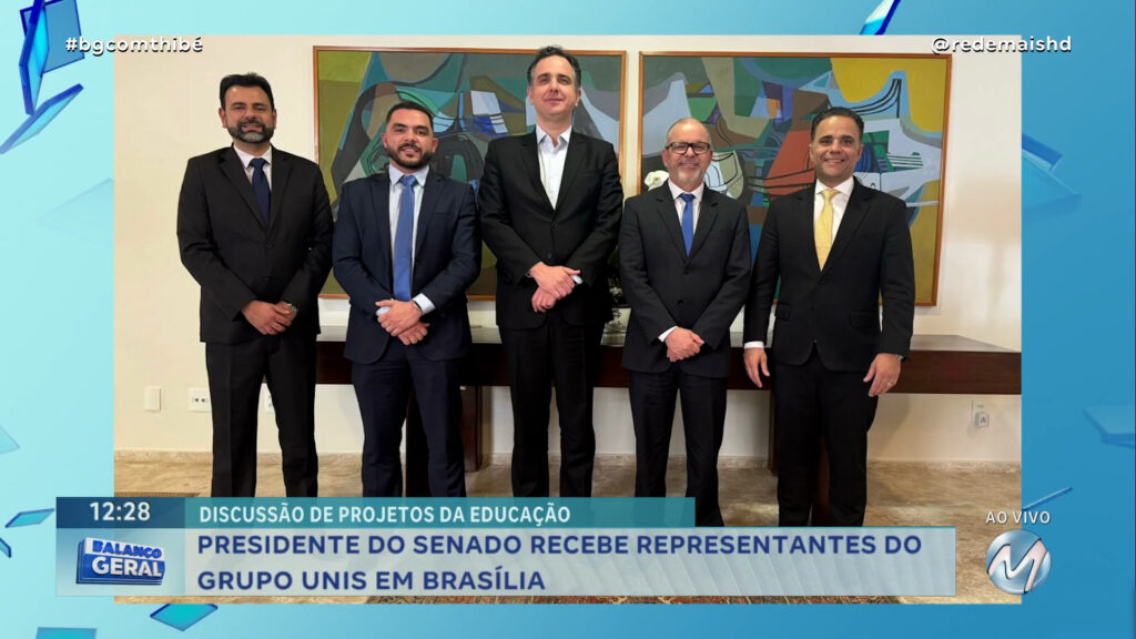 PRESIDENTE DO SENADO RECEBE REPRESENTANTES DO GRUPO UNIS EM BRASÍLIA