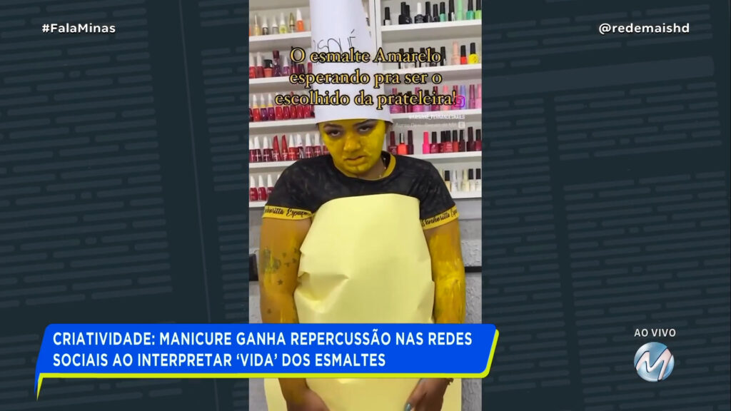 COR MENOS PROCURADA NO SALÃO: MANICURE FAZ SUCESSO NA INTERNET AO SE VESTIR DE ESMALTE AMARELO