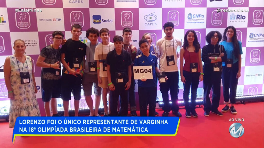 MEDALHA DE OURO: ESTUDANTE DE VARGINHA É PREMIADO EM OLIMPÍADA BRASILEIRA DE MATEMÁTICA