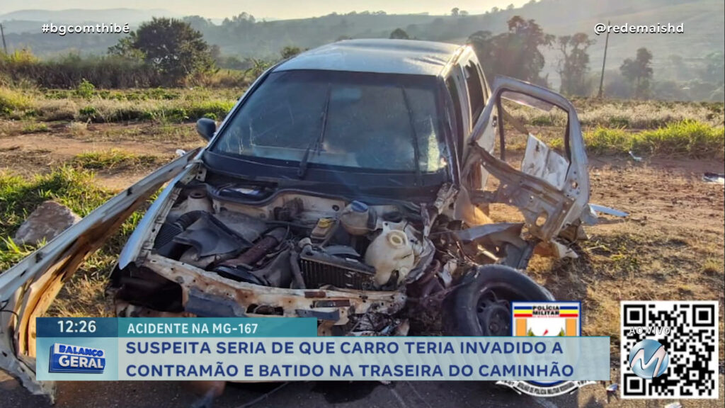 CAMINHONEIRO MORRE EM ACIDENTE HOJE CEDO NA MG-167