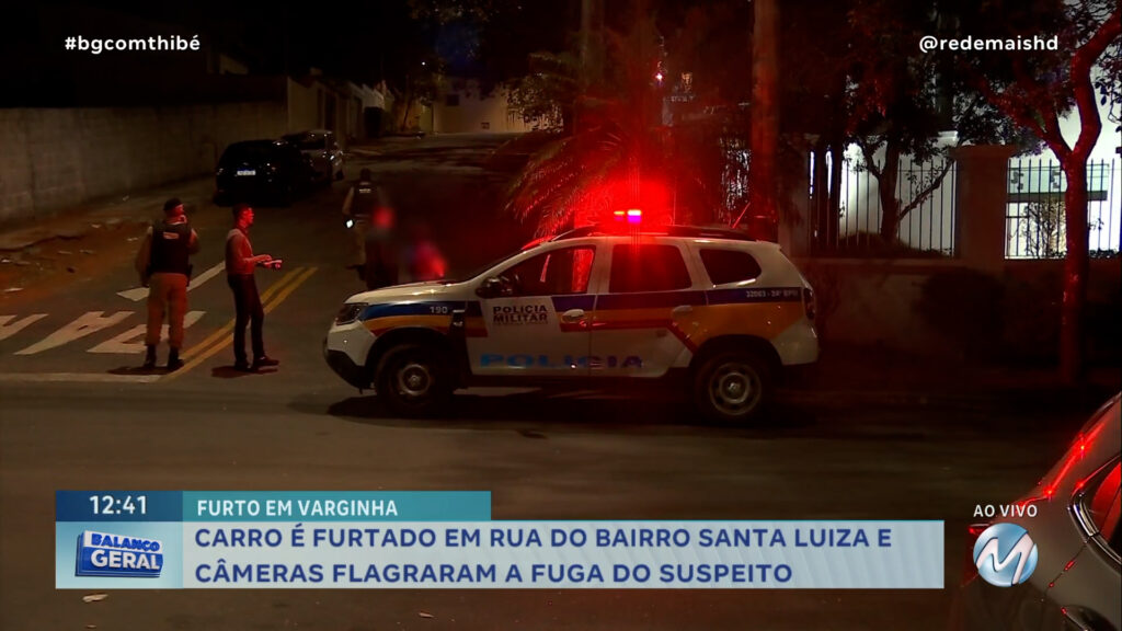 CARRO É FURTADO NO BAIRRO SANTA LUIZA E C MERAS FLAGRARAM A FUGA DO SUSPEITO