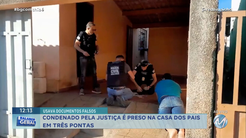 CONDENADO PELA JUSTIÇA É PRESO NA CASA DOS PAIS EM TRÊS PONTAS