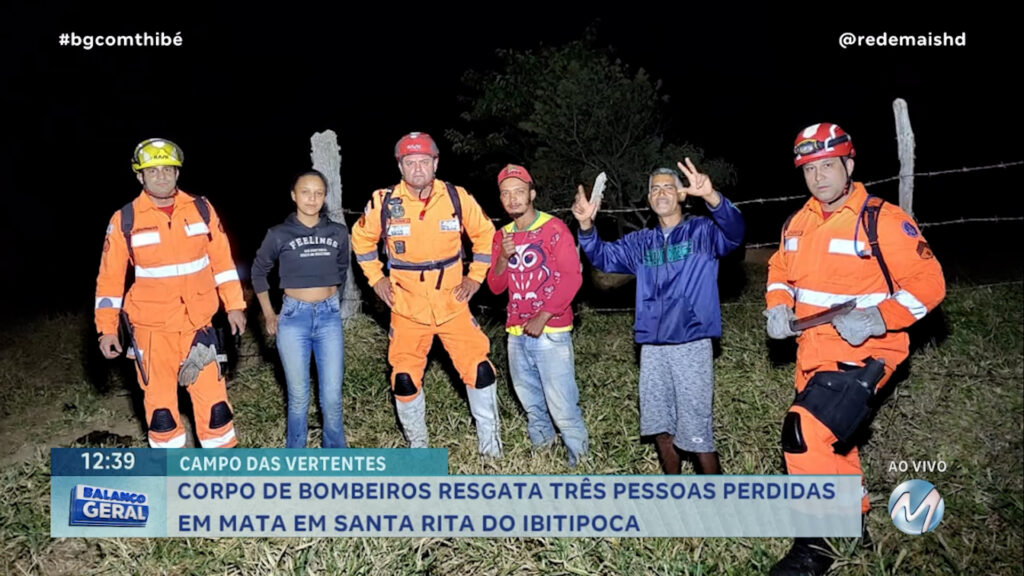 TRIO SE PERDE EM MATA E É RESGATADO PELOS BOMBEIROS