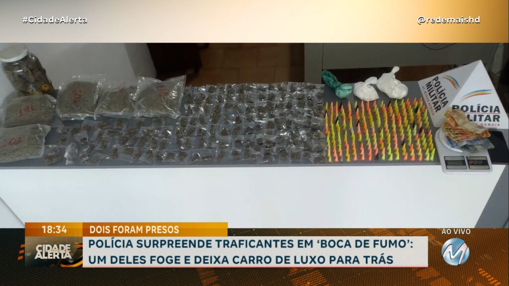 POLÍCIA ESTOURA ‘BOCA DE FUMO’ E TRAFICANTE FOGE DEIXANDO CARRO DE LUXO PARA TRÁS