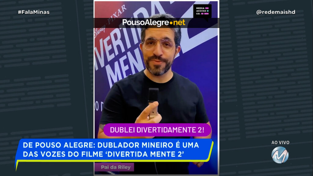 DE POUSO ALEGRE: DUBLADOR MINEIRO É UMA DAS VOZES DO FILME ‘DIVERTIDA MENTE 2’