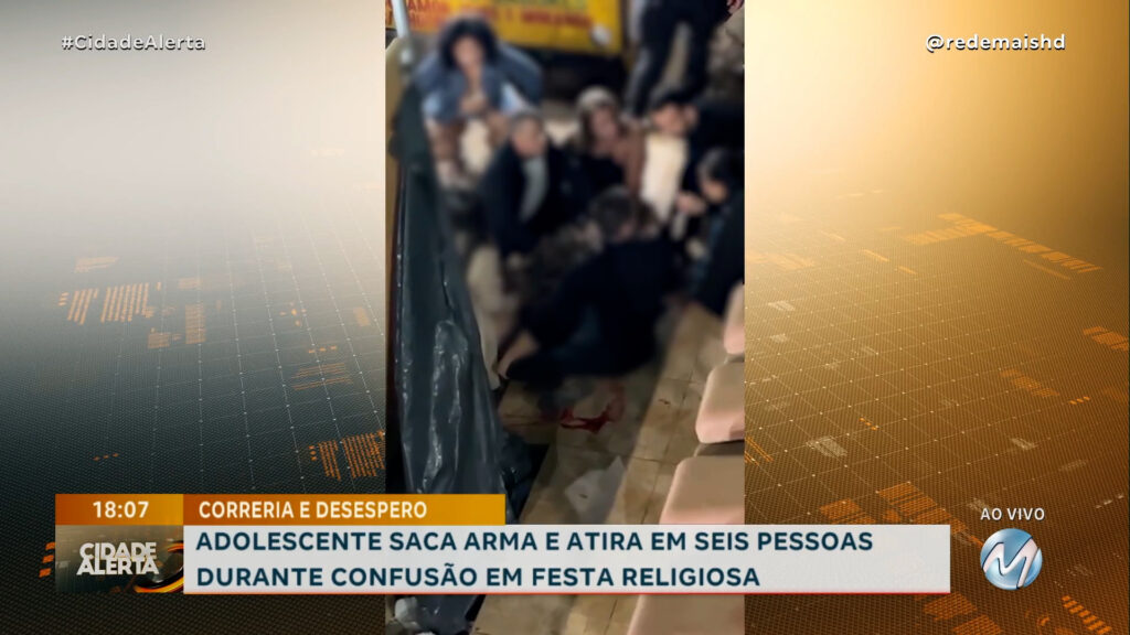 ADOLESCENTE SACA ARMA E ATIRA EM SEIS PESSOAS DURANTE  FESTA RELIGIOSA EM SANTOS DUMONT