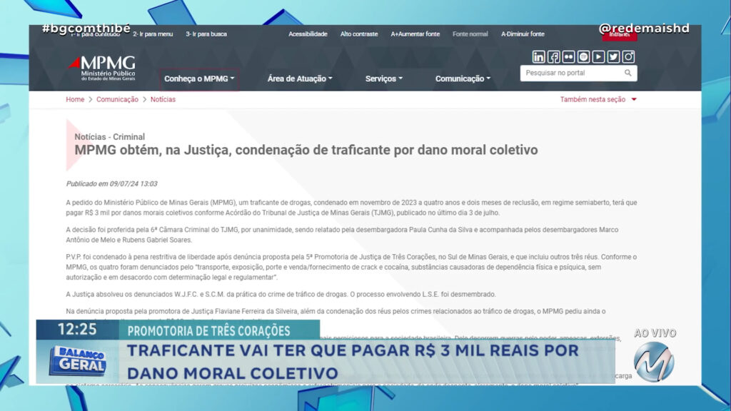 TRAFICANTE VAI TER QUE PAGAR R$ 3 MIL REAIS POR DANO MORAL COLETIVO