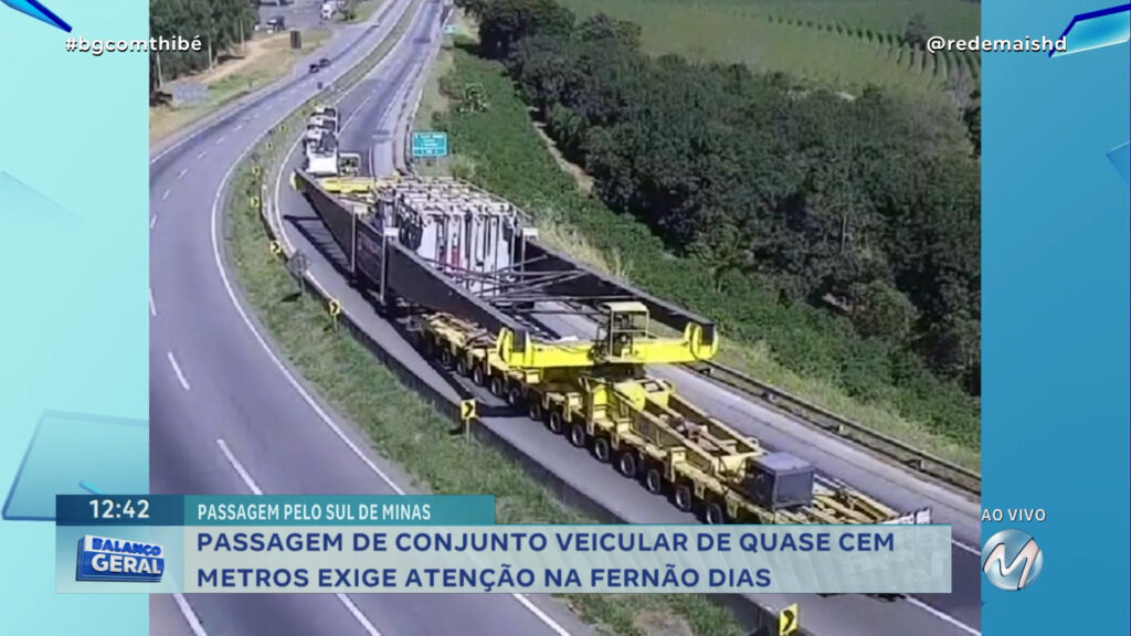 PASSAGEM DE CONJUNTO VEICULAR DE QUASE 100 METROS EXIGE ATENÇÃO NA FERNÃO DIAS