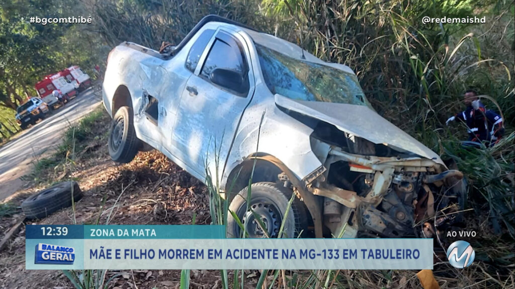 MÃE E FILHO MORREM EM ACIDENTE NA MG-133 EM TABULEIRO