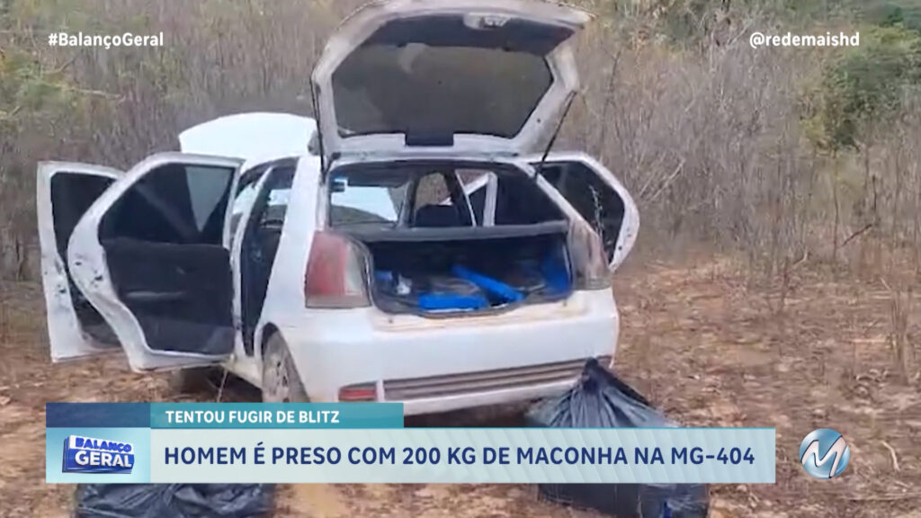 HOMEM É PRESO COM 200 KG DE MACONHA NA MG-404