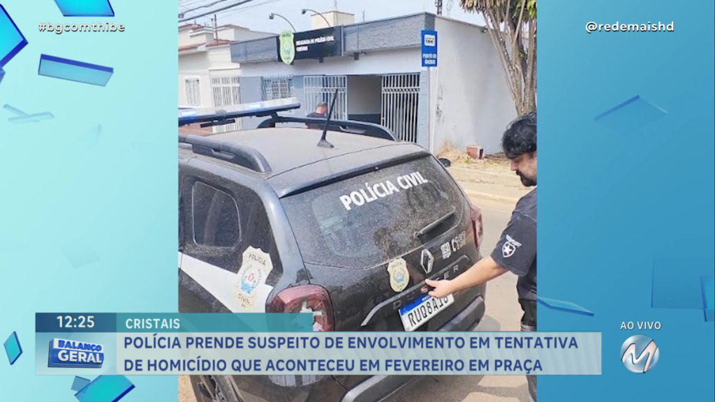 POLÍCIA PRENDE SUSPEITO DE ENVOLVIMENTO EM TENTATIVA DE HOMICÍDIO QUE ACONTECEU EM PRAÇA