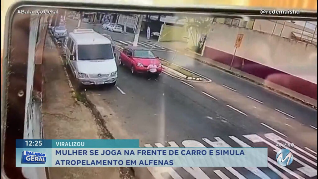 MULHER SE JOGA EM FRENTE DE CARRO EM ALFENAS E CENA VIRALIZA NAS REDES SOCIAIS