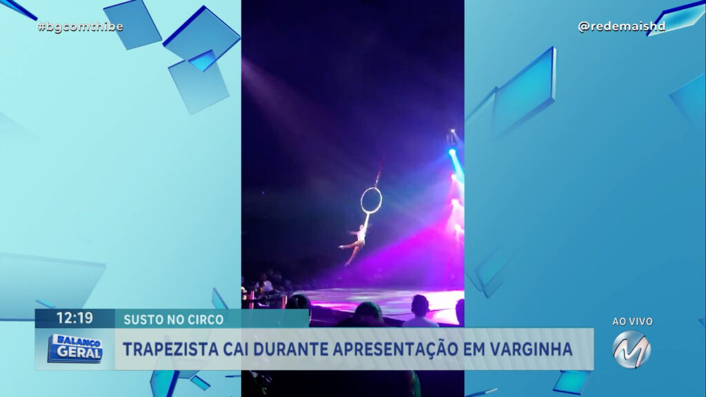 TRAPEZISTA CAI DURANTE APRESENTAÇÃO EM VARGINHA