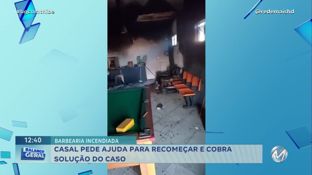 CRIMINOSOS FURTAM BARBEARIA E AINDA COLOCAM FOGO NO ESTABELECIMENTO