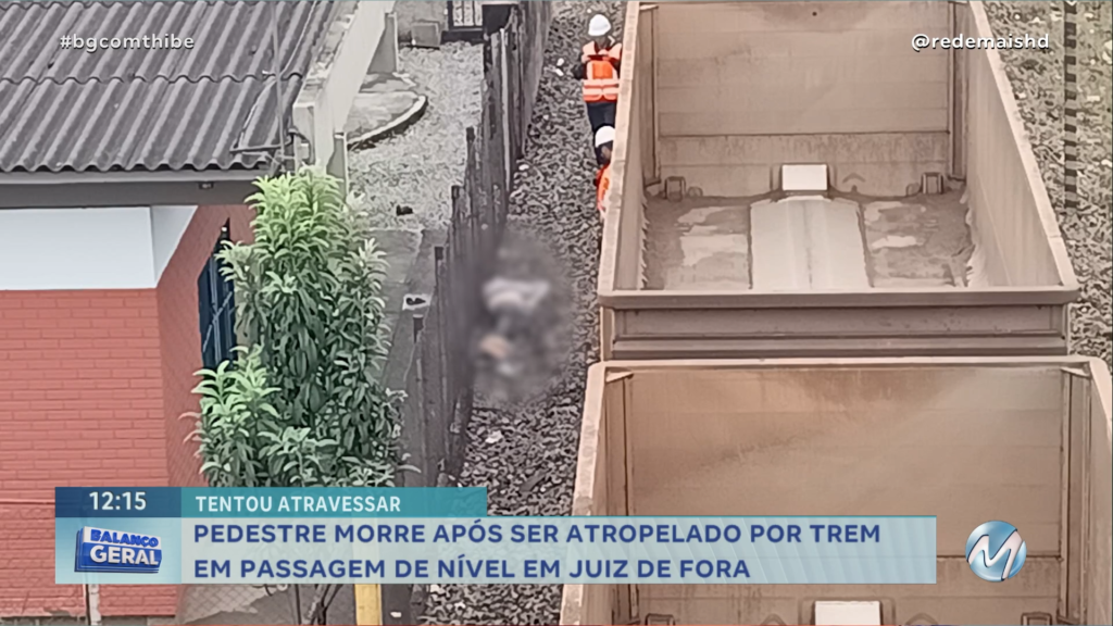 EM JUIZ DE FORA: PEDESTRE MORRE APÓS SER ATROPELADO POR TREM EM PASSAGEM DE NÍVEL