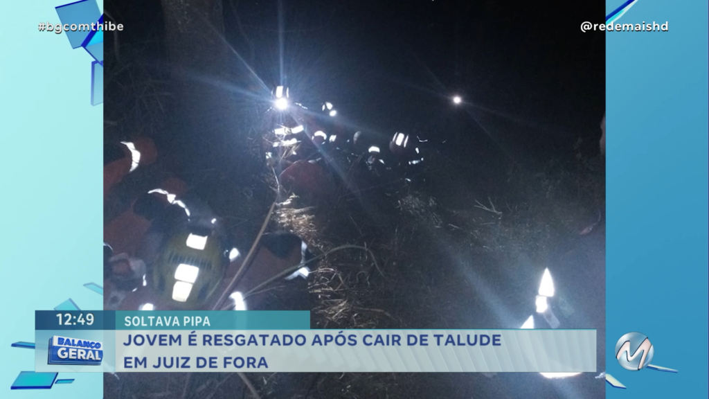 JOVEM É RESGATADO APÓS CAIR DE TALUDE EM JUIZ DE FORA