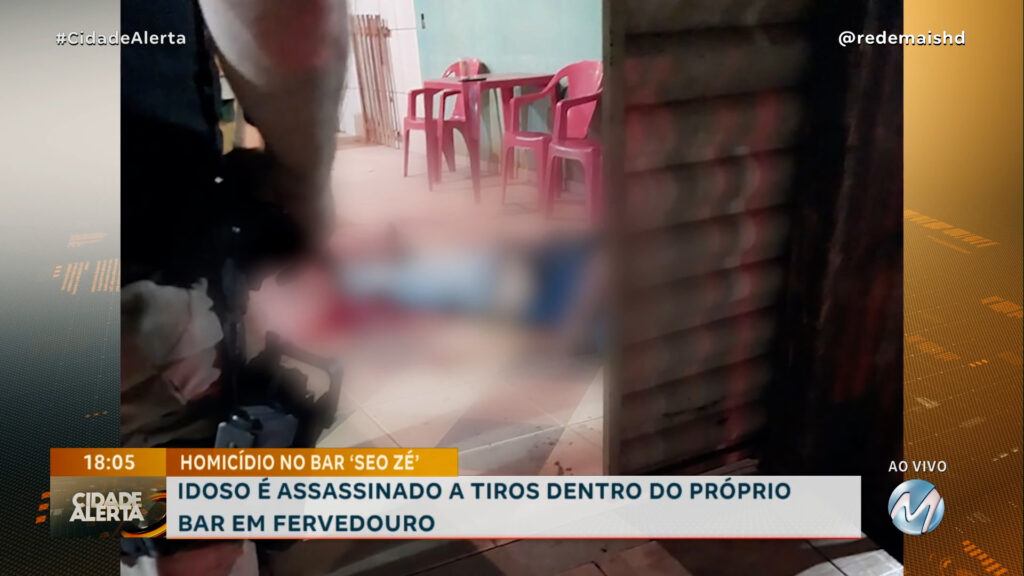 IDOSO É ASSASSINADO A TIROS DENTRO DO PRÓPRIO BAR EM FERVEDOURO