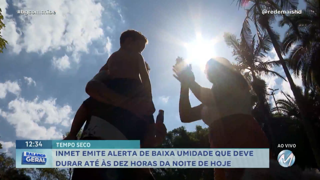 INMET EMITE ALERTA DE BAIXA UMIDADE QUE DEVE DURAR ATÉ ÀS DEZ HORAS DA NOITE DE HOJE