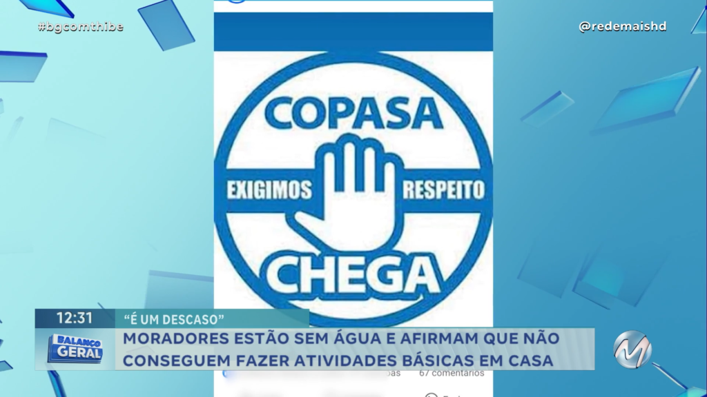 SEM ÁGUA: MORADORES DE LAVRAS RECLAMAM DA COPASA E JUSTIÇA MULTA A EMPRESA MAIS UMA VEZ