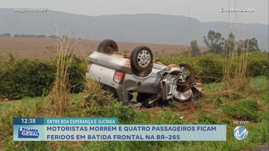 MOTORISTAS MORREM E QUATRO PASSAGEIROS FICAM FERIDOS EM BATIDA EM ILICÍNEA