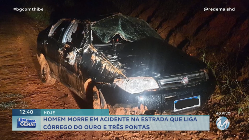 HOMEM MORRE EM ACIDENTE NA ESTRADA QUE LIGA CÓRREGO DO OURO E TRÊS PONTAS