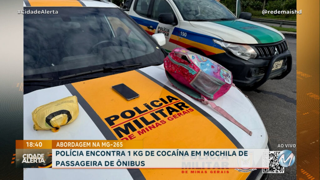 MULHER É PRESSA COM 1 KG DE COCAÍNA NA MG-265