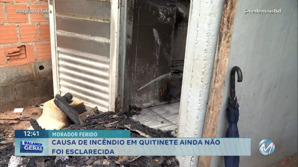 QUITINETE PEGA FOGO E RAPAZ DE 24 ANOS SOFRE QUEIMADURAS