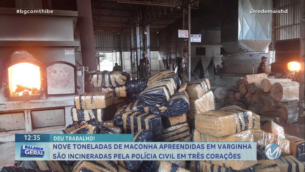 NOVE TONELADAS DE MACONHA APREENDIDAS EM VARGINHA SÃO INCINERADAS