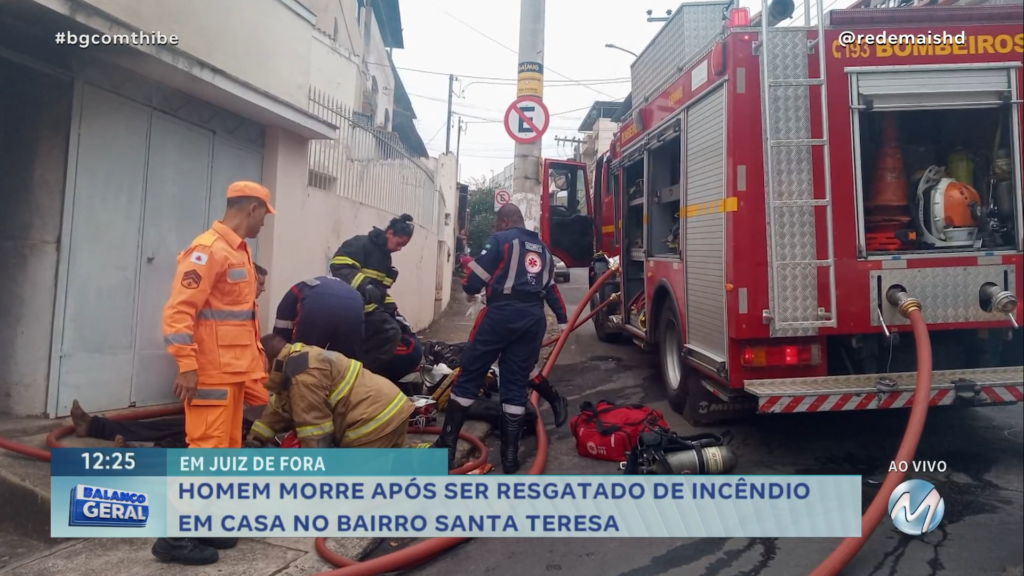 HOMEM MORRE APÓS SER RESGATADO DE INCÊNDIO EM CASA  EM JUIZ DE FORA