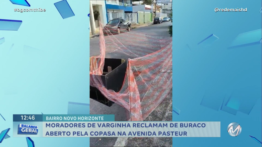 MORADORES RECLAMAM DE BURACO ABERTO PELA COPASA NA AVENIDA PASTEUR EM VARGINHA