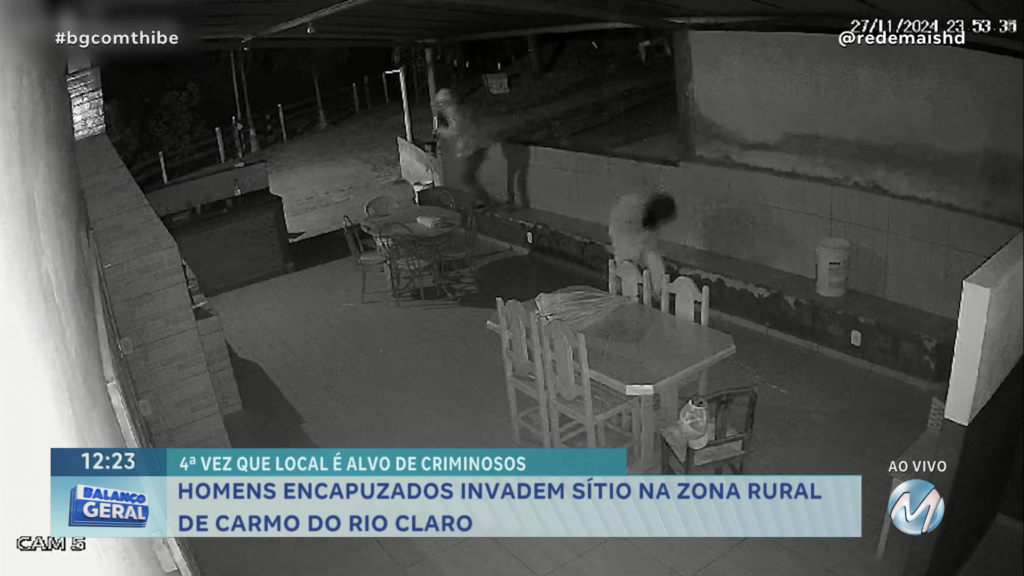 HOMENS ENCAPUZADOS INVADEM SÍTIO NA ZONA RURAL DE CARMO DO RIO CLARO