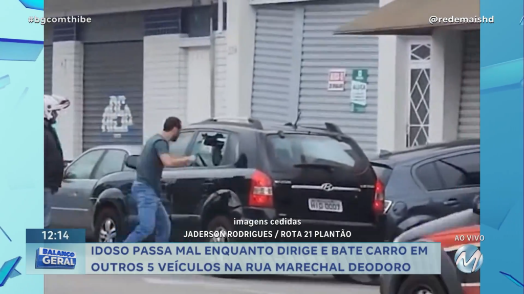 IDOSO PASSA MAL E BATE CARRO EM OUTROS 5 VEÍCULOS EM POÇOS DE CALDAS