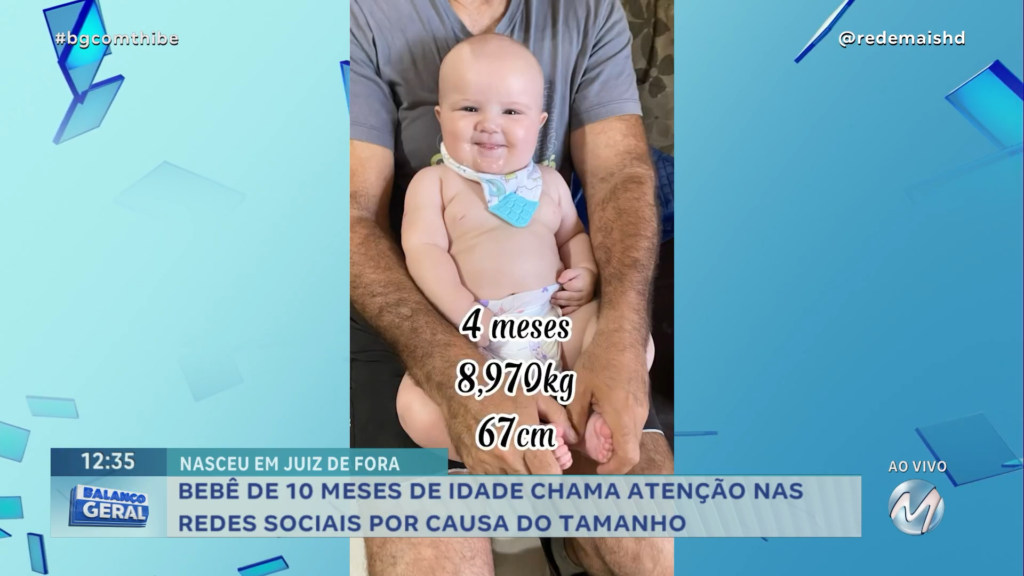 BEBÊ DE 10 MESES DE IDADE CHAMA ATENÇÃO NAS REDES SOCIAIS POR CAUSA DO TAMANHO