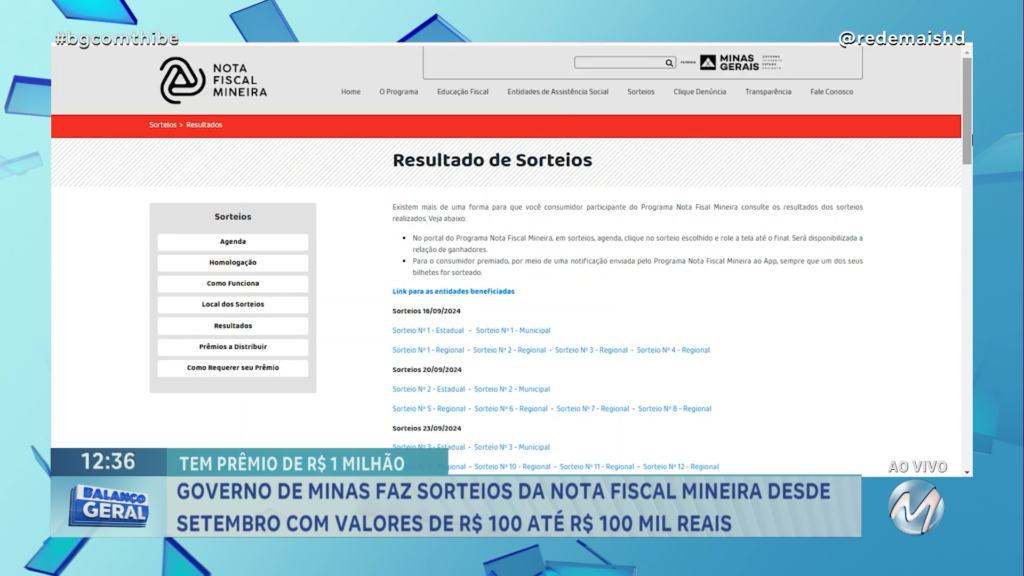 MORADOR DE JUIZ DE FORA GANHA R$ 10 MIL EM SORTEIO DO PROGRAMA NOTA FISCAL MINEIRA