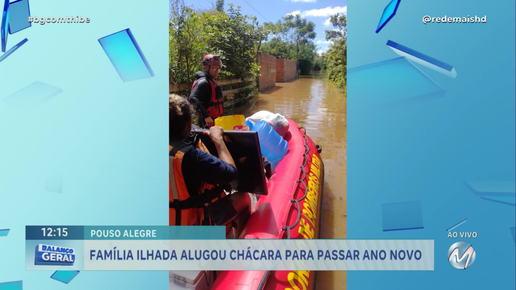 FAMÍLIA ILHADA EM CHÁCARA É RESGATADA PELO CORPO DE BOMBEIROS EM POUSO ALEGRE