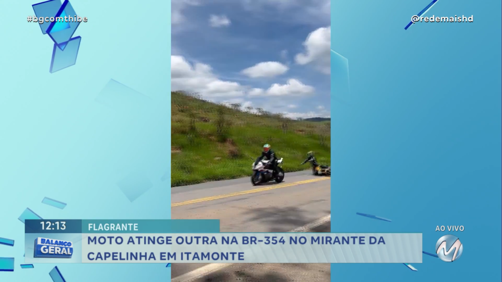 MOTO ATINGE OUTRA NA BR-354 NO MIRANTE DA CAPELINHA EM ITAMONTE