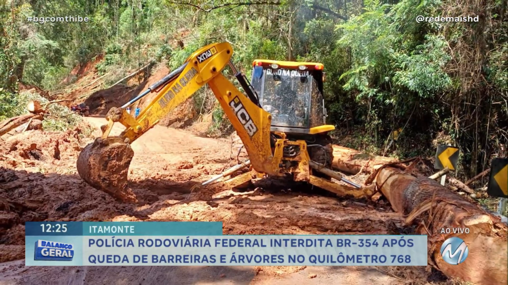 BR-354 CONTINUA INTERDITADA NO QUILÔMETRO 768 EM ITAMONTE