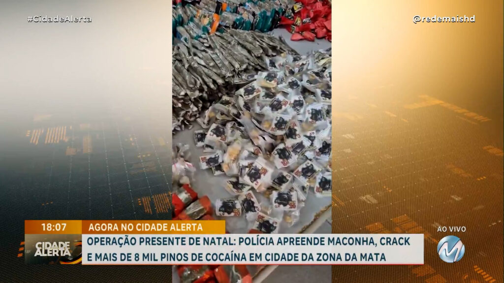 POLÍCIA APREENDE MACONHA, CRACK E MAIS DE 8 MIL PINOS DE COCAÍNA EM CIDADE DA ZONA DA MATA