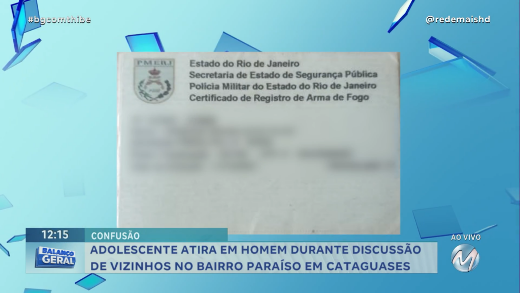 ADOLESCENTE ATIRA EM HOMEM DURANTE DISCUSSÃO DE VIZINHOS NO BAIRRO PARAÍSO EM CATAGUASES