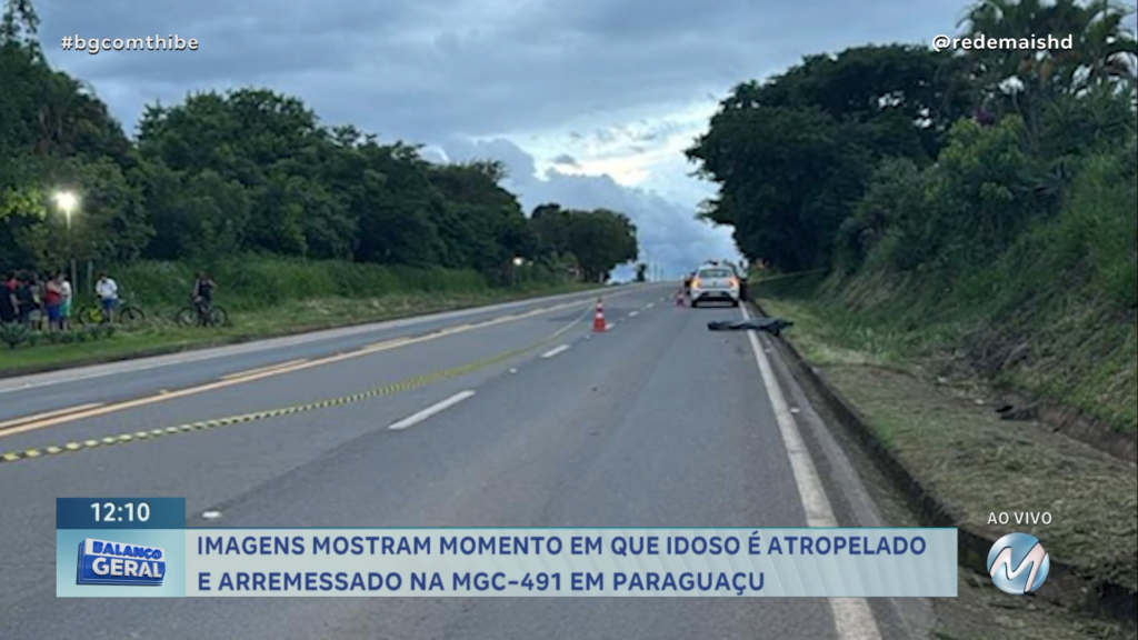 IDOSO MORRE APÓS ATRAVESSAR MGC-491 E SER ATROPELADO POR CARRO EM PARAGUAÇU