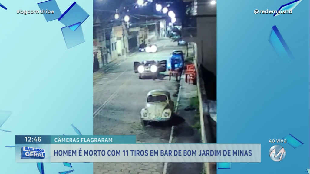 CÂMERAS FLAGRARAM TUDO: HOMEM É MORTO COM 11 TIROS EM BAR DE BOM JARDIM DE MINAS