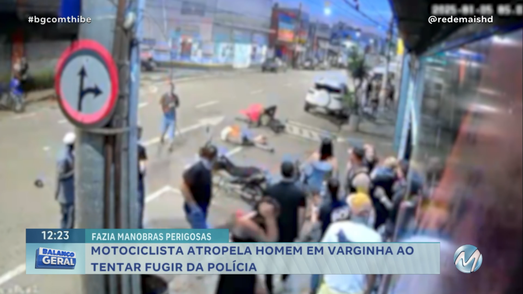 MOTOCICLISTA ATROPELA HOMEM EM VARGINHA AO TENTAR FUGIR DA POLÍCIA