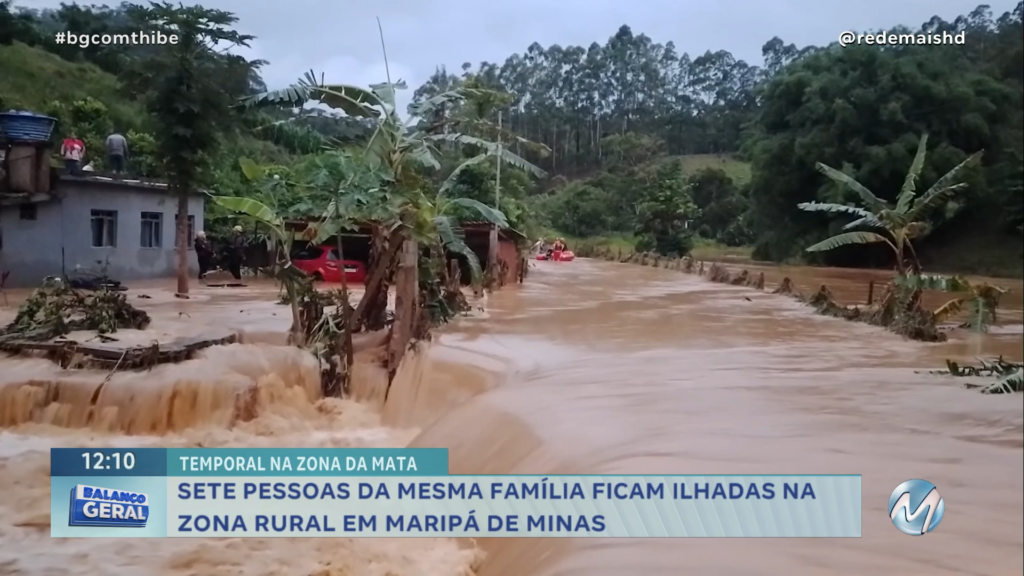 SETE PESSOAS DA MESMA FAMÍLIA FICAM ILHADAS NA ZONA RURAL EM MARIPÁ DE MINAS