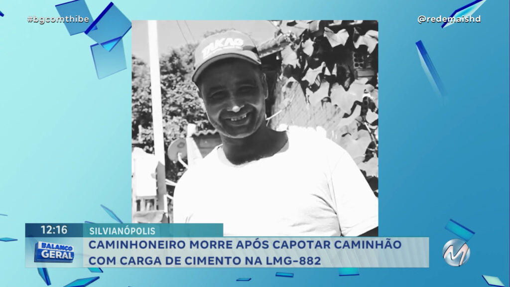 CAMINHONEIRO MORRE APÓS CAPOTAR CAMINHÃO COM CARGA DE CIMENTO NA LMG-882